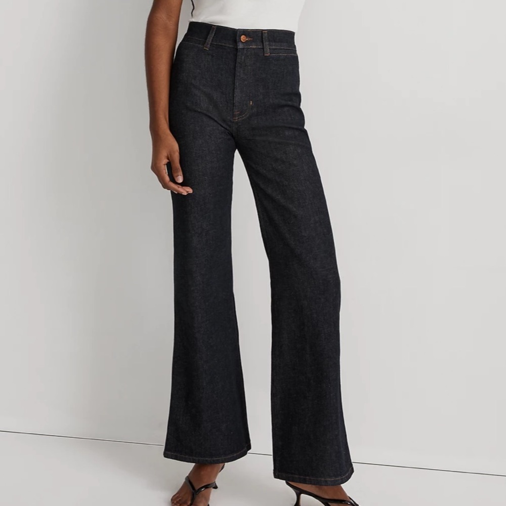 Madewell Black Wide-Leg Flare Jeans